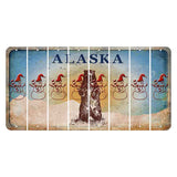 Alaska Kodiak Bear Cut License Plate Strips (Set of 8) Snowman