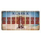 Alaska Kodiak Bear Cut License Plate Strips (Set of 8) Tiki