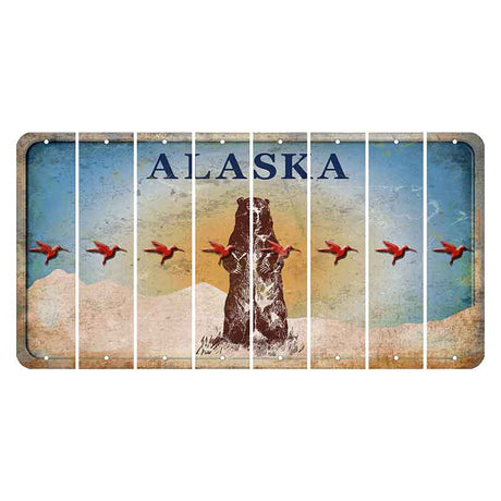 Alaska Kodiak Bear Cut License Plate Strips (Set of 8) Hummingbird