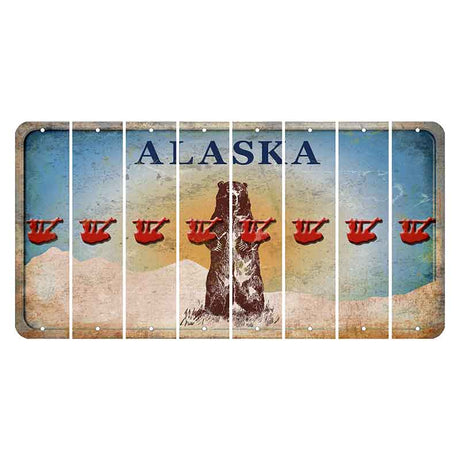 Alaska Kodiak Bear Cut License Plate Strips (Set of 8) Sloth
