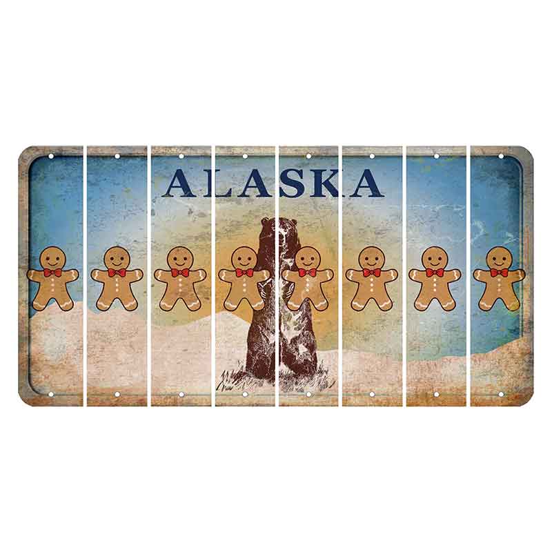 Alaska Kodiak Bear Cut License Plate Strips (Set of 8) Gingerbread Man