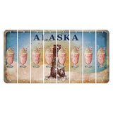 Alaska Kodiak Bear Cut License Plate Strips (Set of 8) Milkshake