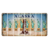 Alaska Kodiak Bear Cut License Plate Strips (Set of 8) Statue of Liberty