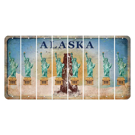 Alaska Kodiak Bear Cut License Plate Strips (Set of 8) Statue of Liberty