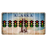 Alaska Kodiak Bear Cut License Plate Strips (Set of 8) Traffic Light