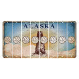 Alaska Kodiak Bear Cut License Plate Strips (Set of 8) Volleyball
