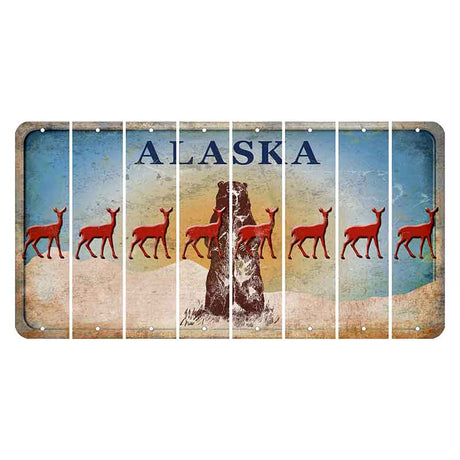 Alaska Kodiak Bear Cut License Plate Strips (Set of 8) Doe