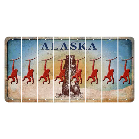 Alaska Kodiak Bear Cut License Plate Strips (Set of 8) Monkey