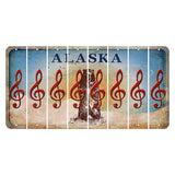 Alaska Kodiak Bear Cut License Plate Strips (Set of 8) Music Note