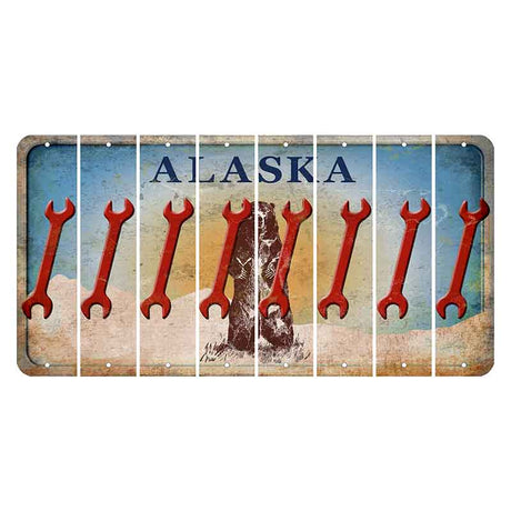 Alaska Kodiak Bear Cut License Plate Strips (Set of 8) Wrench