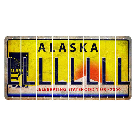 Alaska 50 Year Statehood Cut License Plate Strips (Set of 8) L