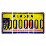Alaska 50 Year Statehood Cut License Plate Strips (Set of 8) Q
