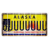 Alaska 50 Year Statehood Cut License Plate Strips (Set of 8) U