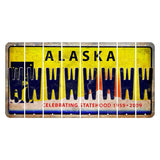 Alaska 50 Year Statehood Cut License Plate Strips (Set of 8) W