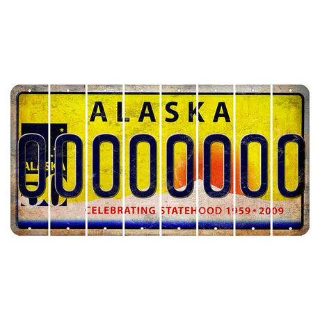 Alaska 50 Year Statehood Cut License Plate Strips (Set of 8) 0