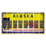 Alaska 50 Year Statehood Cut License Plate Strips (Set of 8) Tiki