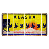 Alaska 50 Year Statehood Cut License Plate Strips (Set of 8) Dove