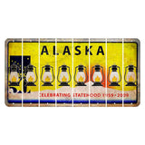 Alaska 50 Year Statehood Cut License Plate Strips (Set of 8) Lantern