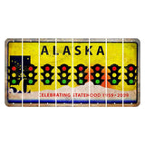 Alaska 50 Year Statehood Cut License Plate Strips (Set of 8) Traffic Light