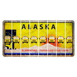 Alaska 50 Year Statehood Cut License Plate Strips (Set of 8) School Bus