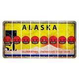 Alaska 50 Year Statehood Cut License Plate Strips (Set of 8) Emoji - Pissed
