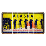 Alaska 50 Year Statehood Cut License Plate Strips (Set of 8) Police Officer