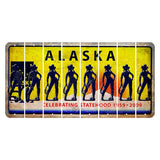 Alaska 50 Year Statehood Cut License Plate Strips (Set of 8) Cowgirl