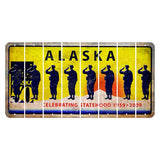 Alaska 50 Year Statehood Cut License Plate Strips (Set of 8) Soldier - Saluting
