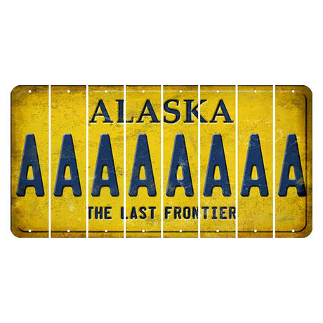 Alaska The Last Frontier Cut License Plate Strips (Set of 8) A