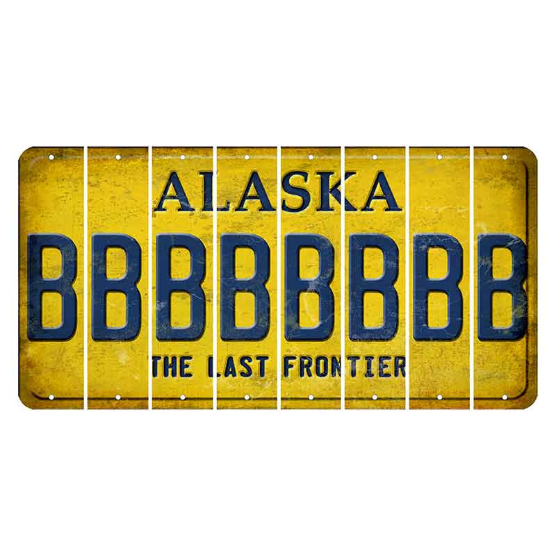 Alaska The Last Frontier Cut License Plate Strips (Set of 8) B
