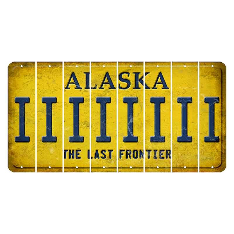 Alaska The Last Frontier Cut License Plate Strips (Set of 8) I