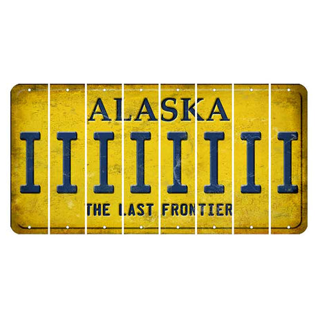 Alaska The Last Frontier Cut License Plate Strips (Set of 8) I