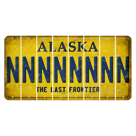 Alaska The Last Frontier Cut License Plate Strips (Set of 8) N