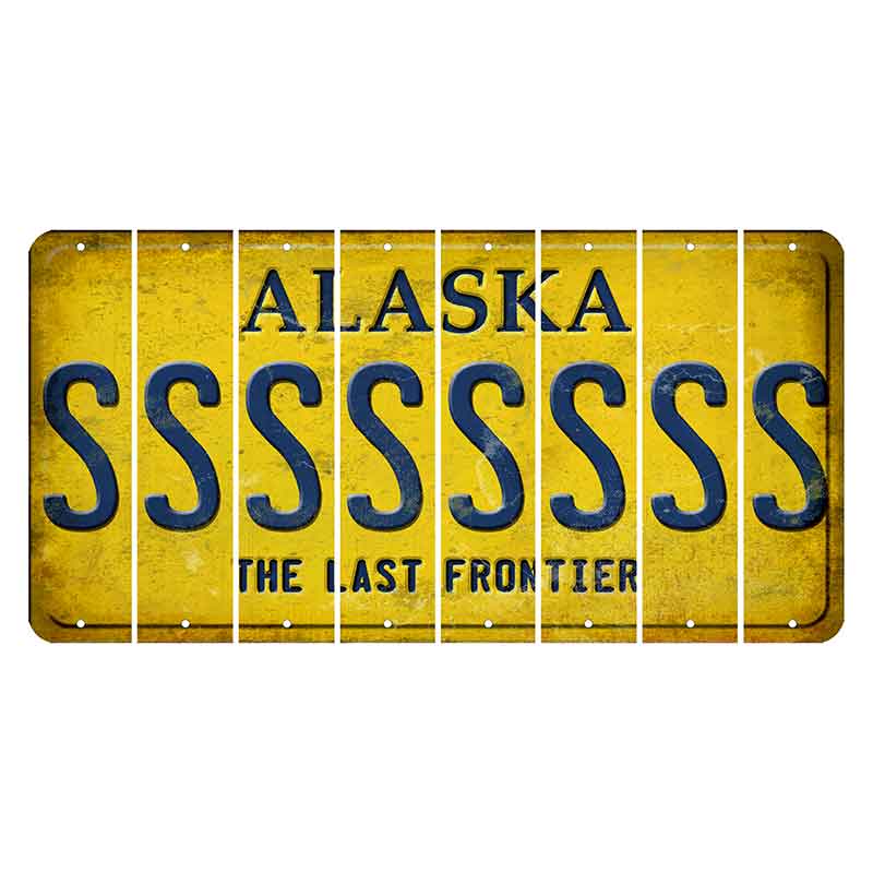 Alaska The Last Frontier Cut License Plate Strips (Set of 8) S