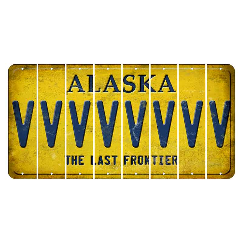 Alaska The Last Frontier Cut License Plate Strips (Set of 8) V