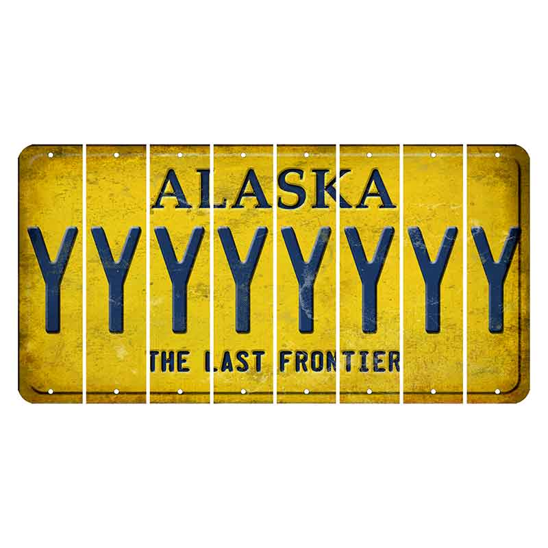 Alaska The Last Frontier Cut License Plate Strips (Set of 8) Y