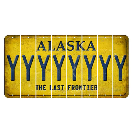 Alaska The Last Frontier Cut License Plate Strips (Set of 8) Y