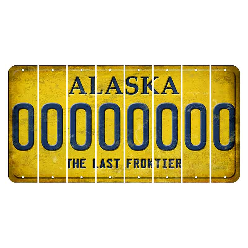 Alaska The Last Frontier Cut License Plate Strips (Set of 8) 0