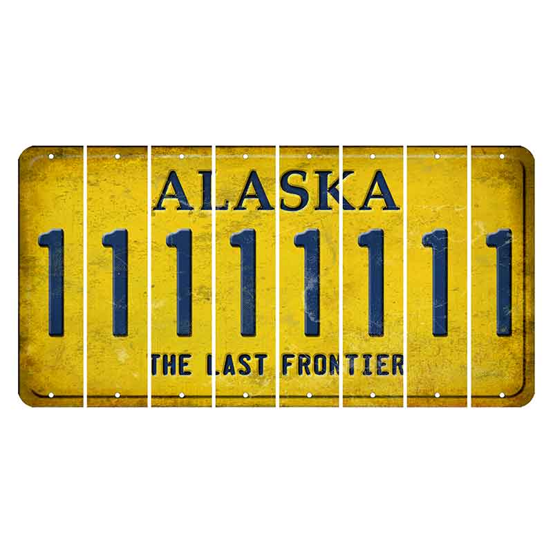 Alaska The Last Frontier Cut License Plate Strips (Set of 8) 1