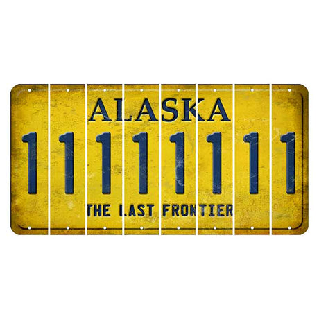 Alaska The Last Frontier Cut License Plate Strips (Set of 8) 1