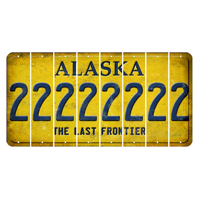 Alaska The Last Frontier Cut License Plate Strips (Set of 8) 2