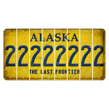 Alaska The Last Frontier Cut License Plate Strips (Set of 8) 2