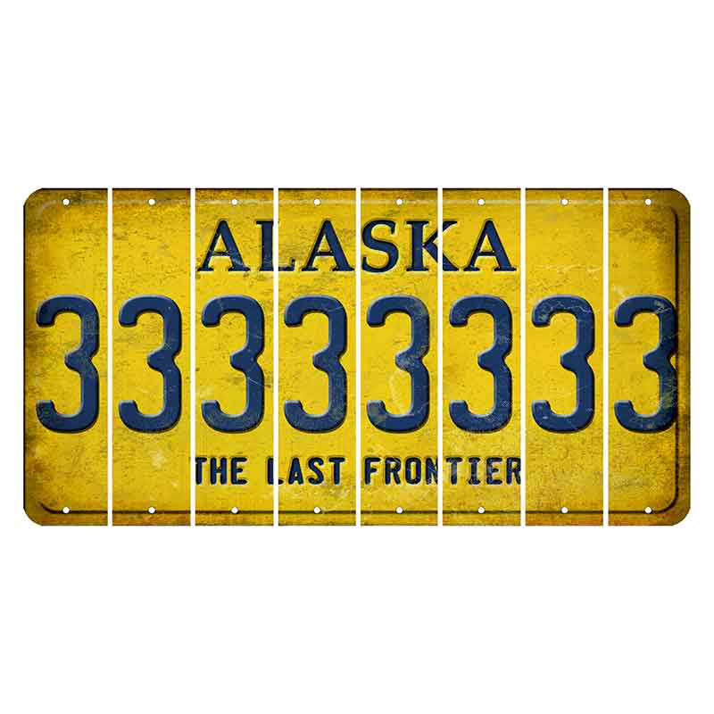 Alaska The Last Frontier Cut License Plate Strips (Set of 8) 3