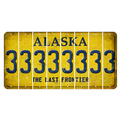 Alaska The Last Frontier Cut License Plate Strips (Set of 8) 3