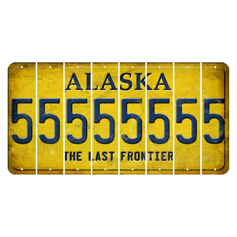 Alaska The Last Frontier Cut License Plate Strips (Set of 8) 5