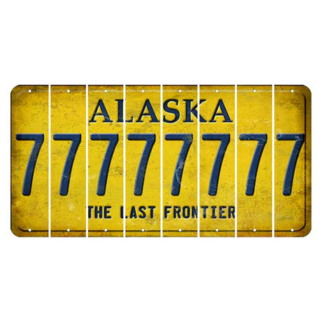 Alaska The Last Frontier Cut License Plate Strips (Set of 8) 7