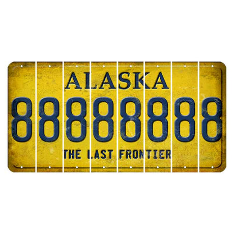 Alaska The Last Frontier Cut License Plate Strips (Set of 8) 8
