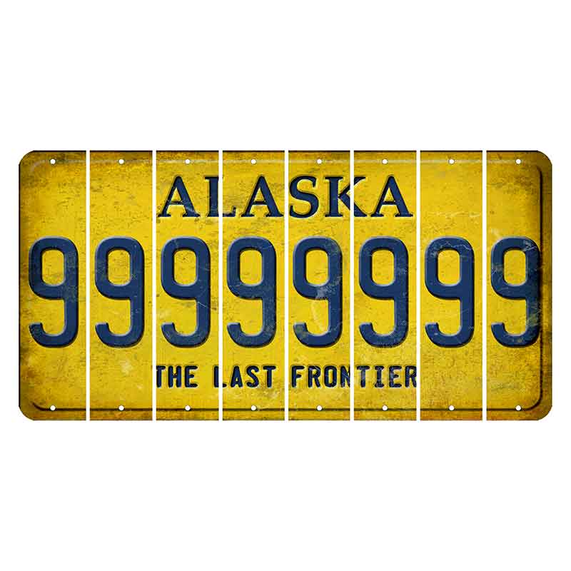 Alaska The Last Frontier Cut License Plate Strips (Set of 8) 9