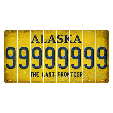 Alaska The Last Frontier Cut License Plate Strips (Set of 8) 9