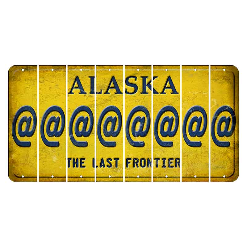 Alaska The Last Frontier Cut License Plate Strips (Set of 8) At Sign